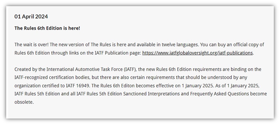 iatf 16949 kurallar6 eğitimi